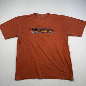 Crazy Shirts Shirt Mens XL Orange B Kliban Cat Canoe Hawaii Hawaiian Graphic Tee